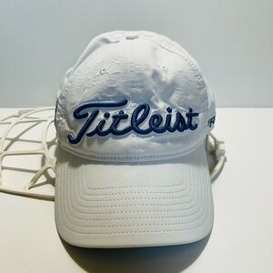 Titleist Golf White and Blue Logo Cap
